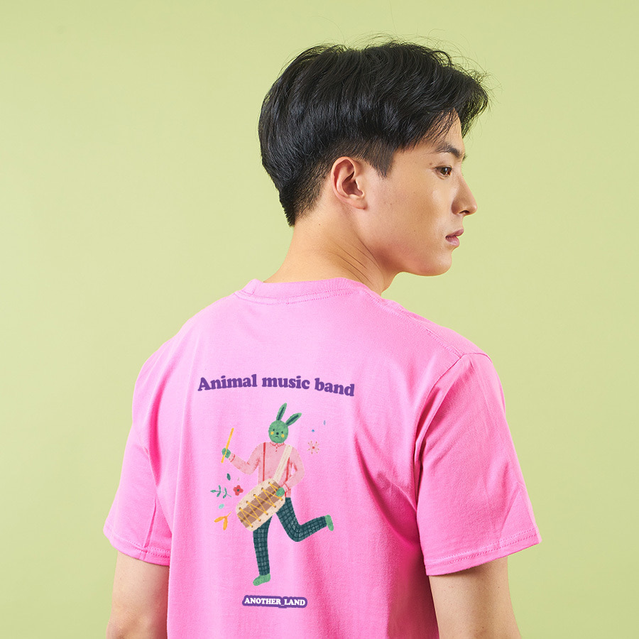 토끼 김이숲 반팔 라운드 티셔츠 여름 아트 디자인