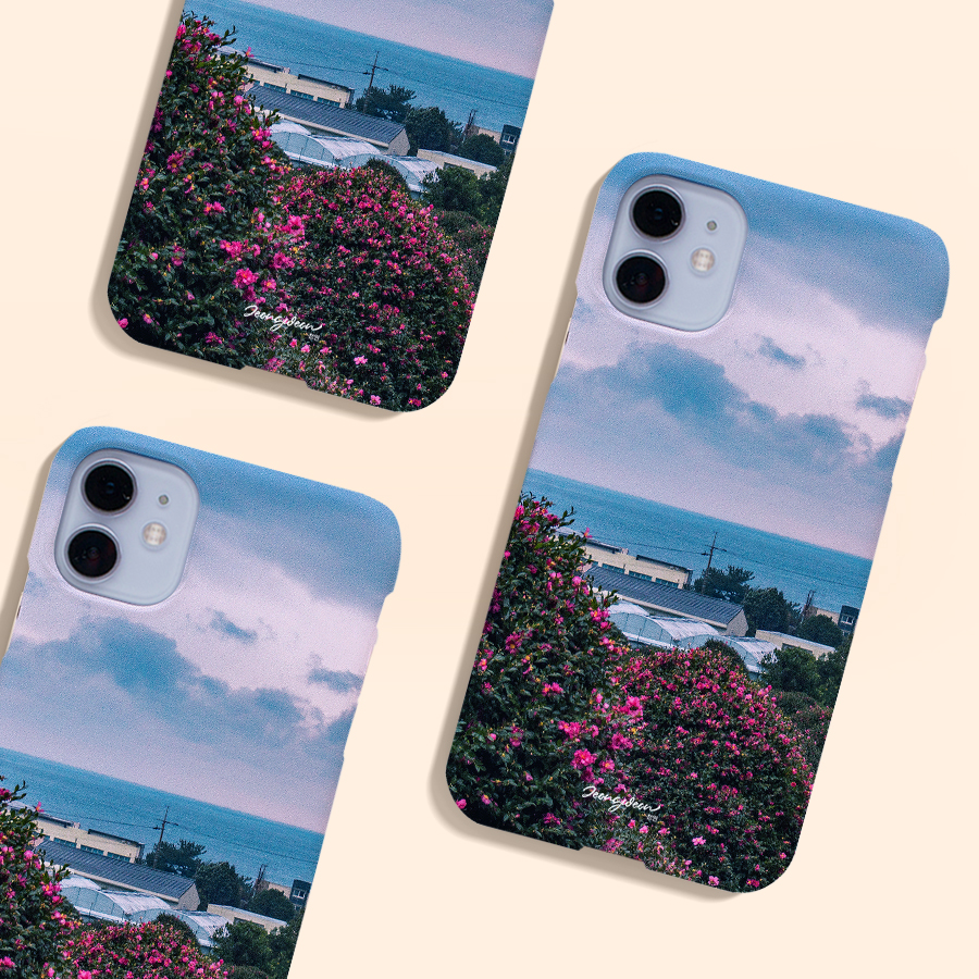 꽃과 바다가 있는 풍경, 정원 작가 폰케이스 아이폰 15 갤럭시 S24 플립 폴드